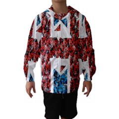 Fun And Unique Illustration Of The Uk Union Jack Flag Made Up Of Cartoon Ladybugs Hooded Wind Breaker (kids)