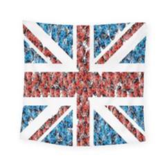 Fun And Unique Illustration Of The Uk Union Jack Flag Made Up Of Cartoon Ladybugs Square Tapestry (small)