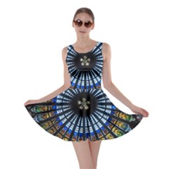 Stained Glass Rose Window In France s Strasbourg Cathedral Skater Dress