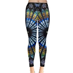 Stained Glass Rose Window In France s Strasbourg Cathedral Leggings 