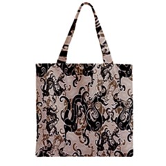 Dragon Pattern Background Zipper Grocery Tote Bag