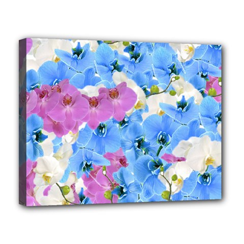 Tulips Floral Pattern Canvas 14  X 11 