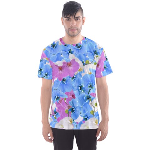 Tulips Floral Pattern Men s Sports Mesh Tee by paulaoliveiradesign