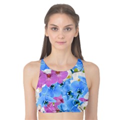 Tulips Floral Pattern Tank Bikini Top by paulaoliveiradesign