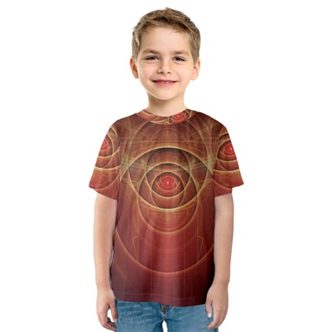 The Rusty Red Fractal Scarab Of Fiery Old Man Ra Kids  Sport Mesh Tee by jayaprime