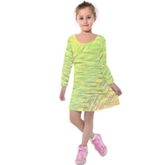 Paint On A Yellow Background                    Kids  Long Sleeve Velvet Dress by LalyLauraFLM