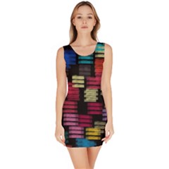 Colorful Horizontal Paint Strokes                         Bodycon Dress by LalyLauraFLM