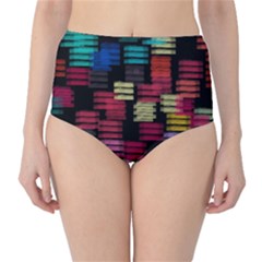 Colorful Horizontal Paint Strokes                         High-waist Bikini Bottoms by LalyLauraFLM