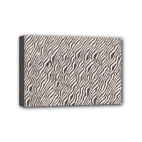 Zebra Pattern Animal Print Mini Canvas 6  X 4  by paulaoliveiradesign