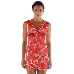 Small Flowers Pattern Floral Seamless Pattern Vector Wrap Front Bodycon Dress