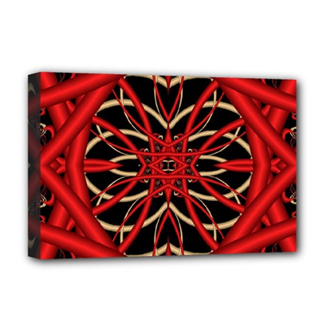 Fractal Wallpaper With Red Tangled Wires Deluxe Canvas 18  X 12   by BangZart