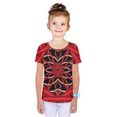 Fractal Wallpaper With Red Tangled Wires Kids  One Piece Tee