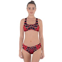 Fractal Wallpaper With Red Tangled Wires Criss Cross Bikini Set by BangZart
