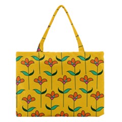 Small Flowers Pattern Floral Seamless Pattern Vector Medium Tote Bag