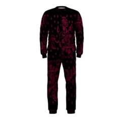 Pink Floral Pattern Background Wallpaper Onepiece Jumpsuit (kids)