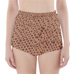 Giraffe Pattern Animal Print  High-waisted Bikini Bottoms by paulaoliveiradesign