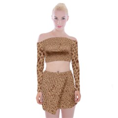 Giraffe Pattern Animal Print  Off Shoulder Top With Skirt Set by paulaoliveiradesign