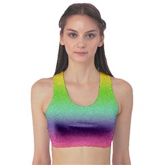Metallic Rainbow Glitter Texture Sports Bra by paulaoliveiradesign