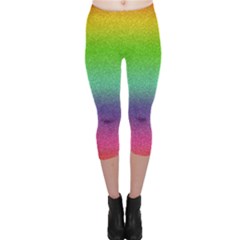 Metallic Rainbow Glitter Texture Capri Leggings  by paulaoliveiradesign