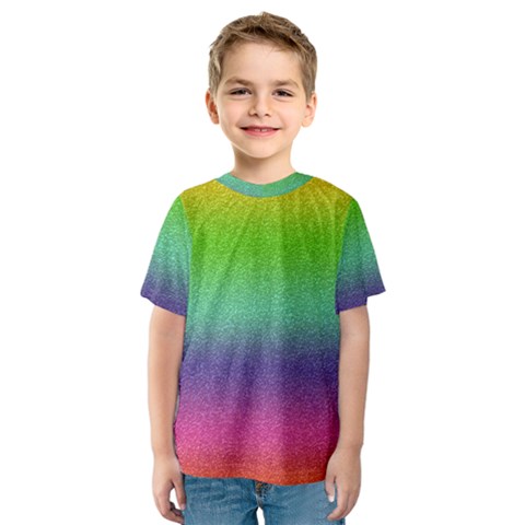 Metallic Rainbow Glitter Texture Kids  Sport Mesh Tee by paulaoliveiradesign