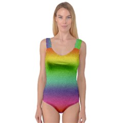 Metallic Rainbow Glitter Texture Princess Tank Leotard  by paulaoliveiradesign