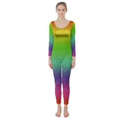Metallic Rainbow Glitter Texture Long Sleeve Catsuit by paulaoliveiradesign