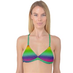 Metallic Rainbow Glitter Texture Reversible Tri Bikini Top by paulaoliveiradesign