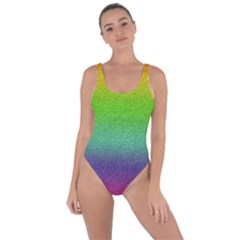 Metallic Rainbow Glitter Texture Bring Sexy Back Swimsuit by paulaoliveiradesign