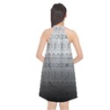 Gray & Black Paisley Pattern Halter Neckline Chiffon Dress  View2