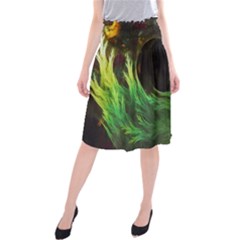 A Seaweed s Deepdream Of Faded Fractal Fall Colors Midi Beach Skirt by jayaprime