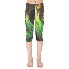 A Seaweed s Deepdream Of Faded Fractal Fall Colors Kids  Capri Leggings  by jayaprime