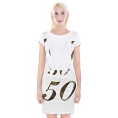 Number 50 Elegant Gold Glitter Look Typography 50th Anniversary Braces Suspender Skirt by yoursparklingshop
