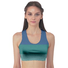 Blue Gradient Glitter Texture Pattern  Sports Bra