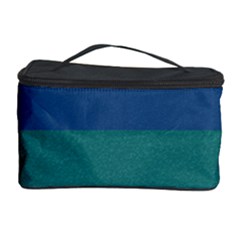 Blue Gradient Glitter Texture Pattern  Cosmetic Storage Case by paulaoliveiradesign