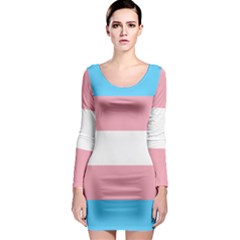 Trans Pride Long Sleeve Bodycon Dress by Crayonlord
