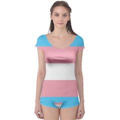 Trans Pride Boyleg Leotard  by Crayonlord