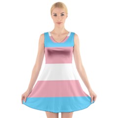 Trans Pride V-neck Sleeveless Skater Dress by Crayonlord