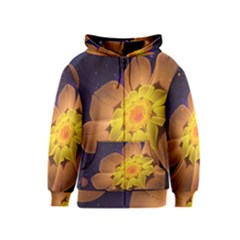 Beautiful Violet & Peach Primrose Fractal Flowers Kids  Zipper Hoodie by jayaprime