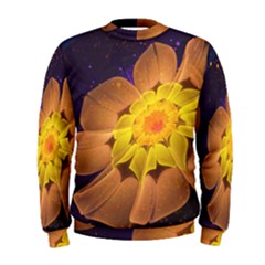 Beautiful Violet & Peach Primrose Fractal Flowers Men s Sweatshirt by jayaprime