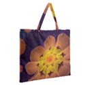 Beautiful Violet & Peach Primrose Fractal Flowers Zipper Large Tote Bag View2