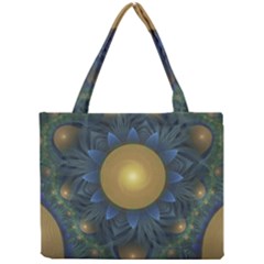 Beautiful Orange & Blue Fractal Sunflower Of Egypt Mini Tote Bag by jayaprime