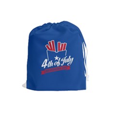 Usa Fries 4july Drawstring Pouch (large)