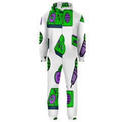 Green Music Pattern Hooded Jumpsuit (men) 