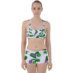 Green Music Pattern Women s Sports Set by TheLimeGreenFlamingo