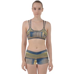 Denim-blue And Buttercream Women s Sports Set