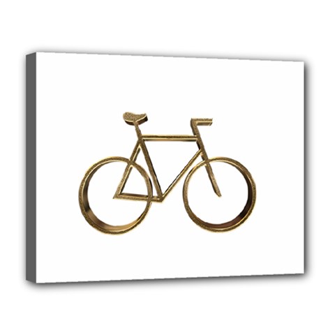 Elegant Gold Look Bicycle Cycling  Canvas 14  X 11  by yoursparklingshop