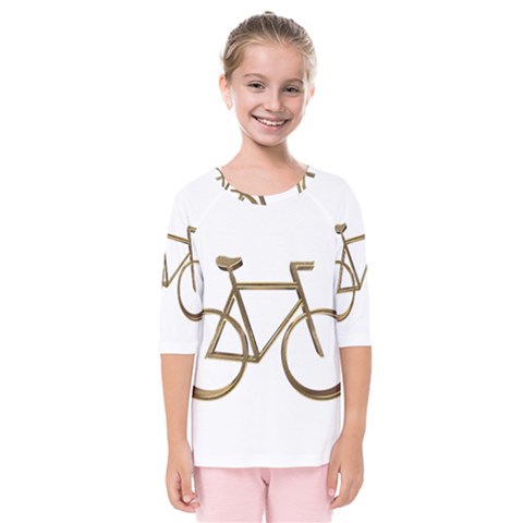 Elegant Gold Look Bicycle Cycling  Kids  Quarter Sleeve Raglan Tee by yoursparklingshop
