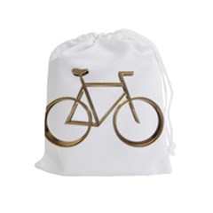 Elegant Gold Look Bicycle Cycling  Drawstring Pouches (extra Large) by yoursparklingshop