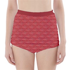 Red Scales High-waisted Bikini Bottoms by Brini