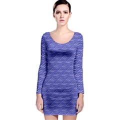 Blue Scales Long Sleeve Bodycon Dress by Brini